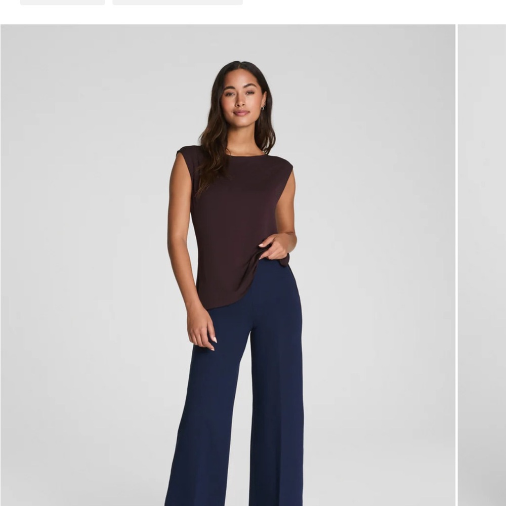 SPANX Navy Ponte Wide Leg Pants